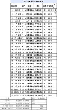 山东鲁能泰山2021年赛程