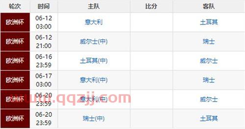 2021欧洲杯赛程网站