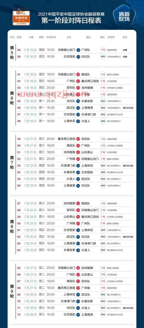 中超联赛2021赛程回放今天赛事