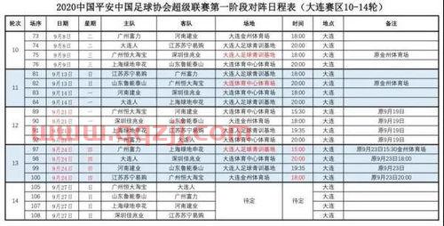 中超赛程比赛时间