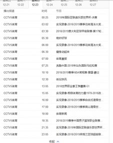 广东体育台节目表