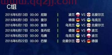 2016年欧洲杯赛程表