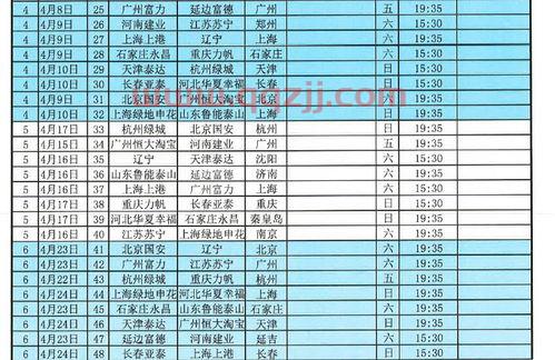 2016中超赛程表