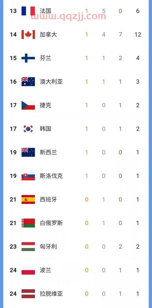 2022冬奥会*排行榜