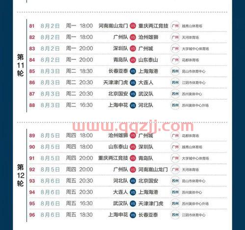 中超2021年赛程地点与时间与结果