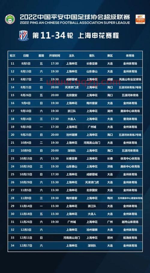 上海申花赛程