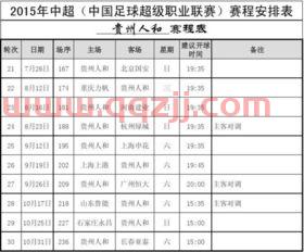 中超足球比赛赛程安排表