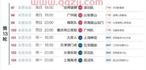 中超2021年赛程表腾讯体育